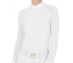 POLO DA CONCORSO EQUESTRO MANICHE LUNGHE IN MESH DA DONNA - 9856