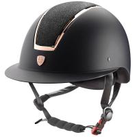 CAP EQUITAZIONE TATTINI A VISIERA LARGA CON PROFILI ORO ROSA