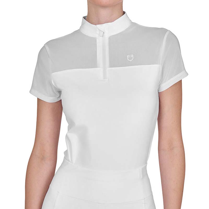 Polo da allenamento Equestro mesh maniche corte da donna - 3508