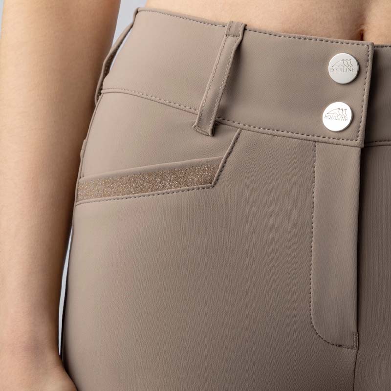 Pantaloni da donna Equiline knee grip mod. Crystalek dettagli Glitter - 3416