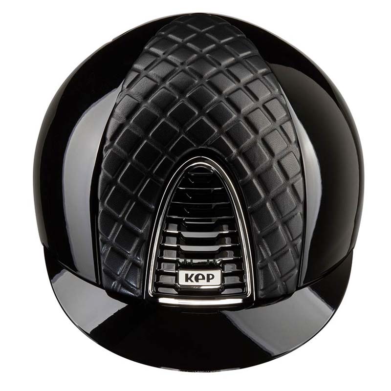 Casco equitazione kep italia cromo 2.0 polish con inserto pelle - collezione milano - 3433