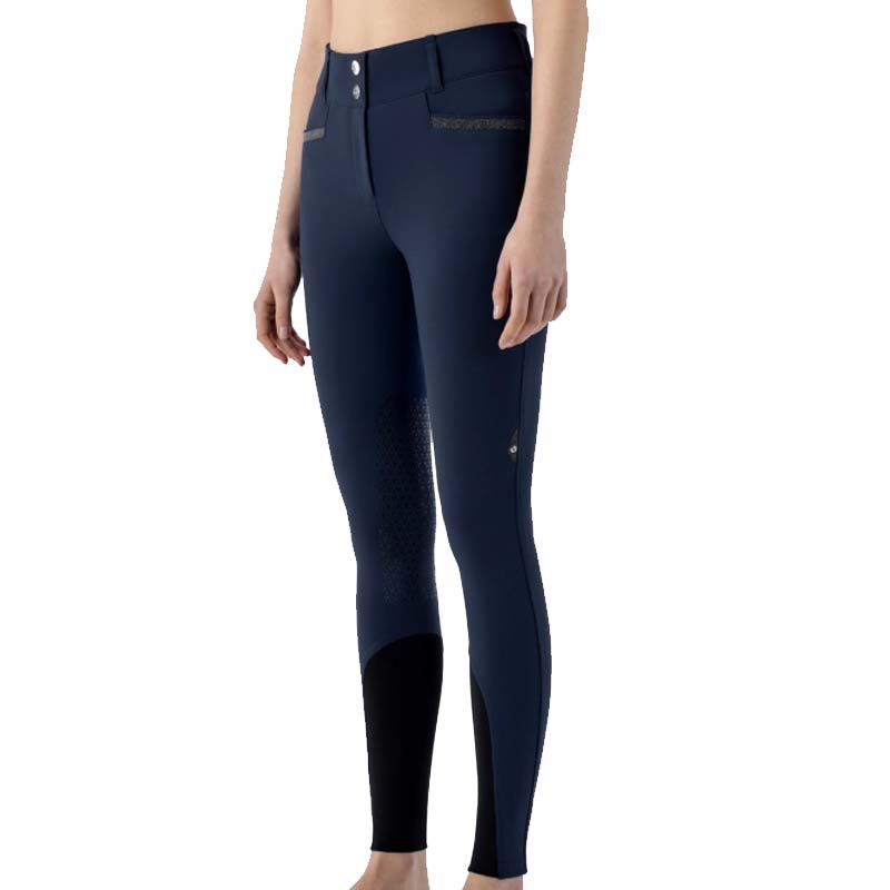 Pantaloni equiline da donna crystalef con full grip e glitter a vita alta - 3819