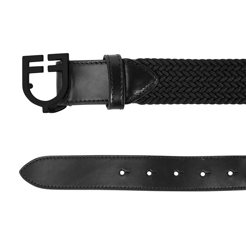 Cintura unisex Equestro elastica intrecciata con Fibbia Logo - 9475