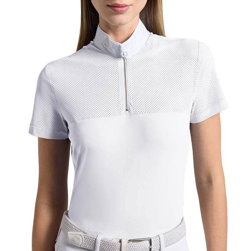 Polo da concorso donna Cavalleria Toscana jersey traforato