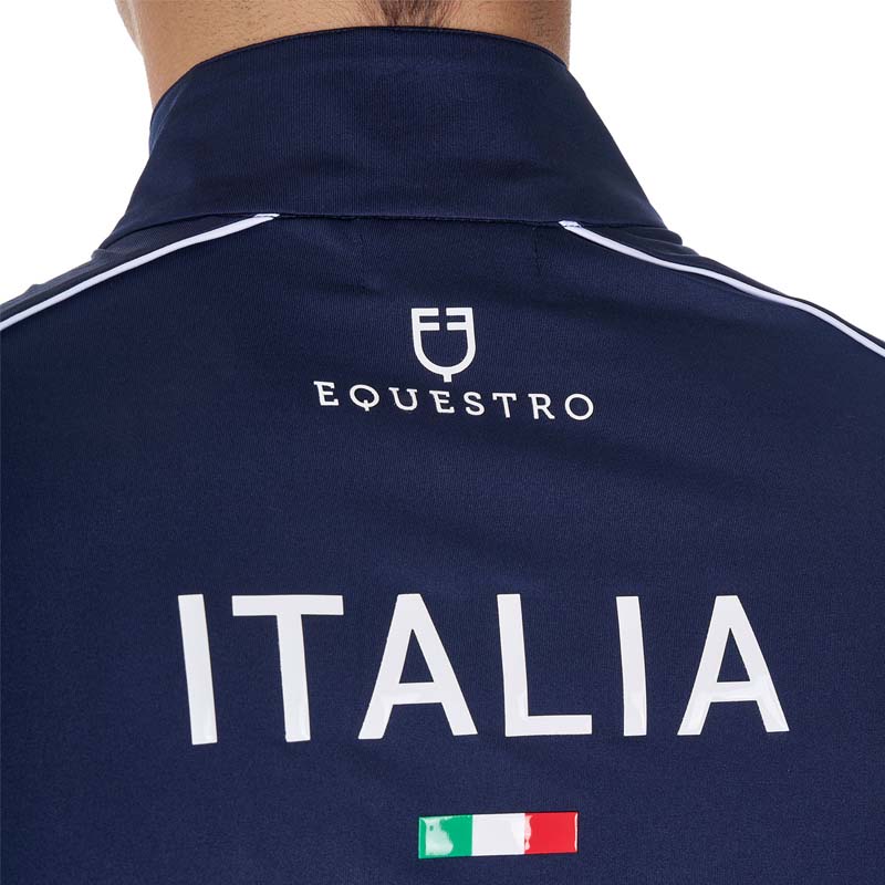 Polo da training uomo maniche corte tricolore Equestro X FISE - 9748
