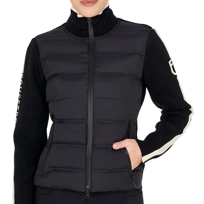 Piumino Equestro con inserti in maglia da donna 