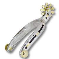 SPERONI WESTERN INOX CON INSERTI IN OTTONE