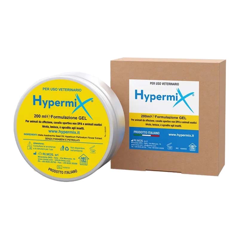 Hypermix gel crema 200 ml per la cute lesa di cavalli e animali, idrata e lenisce