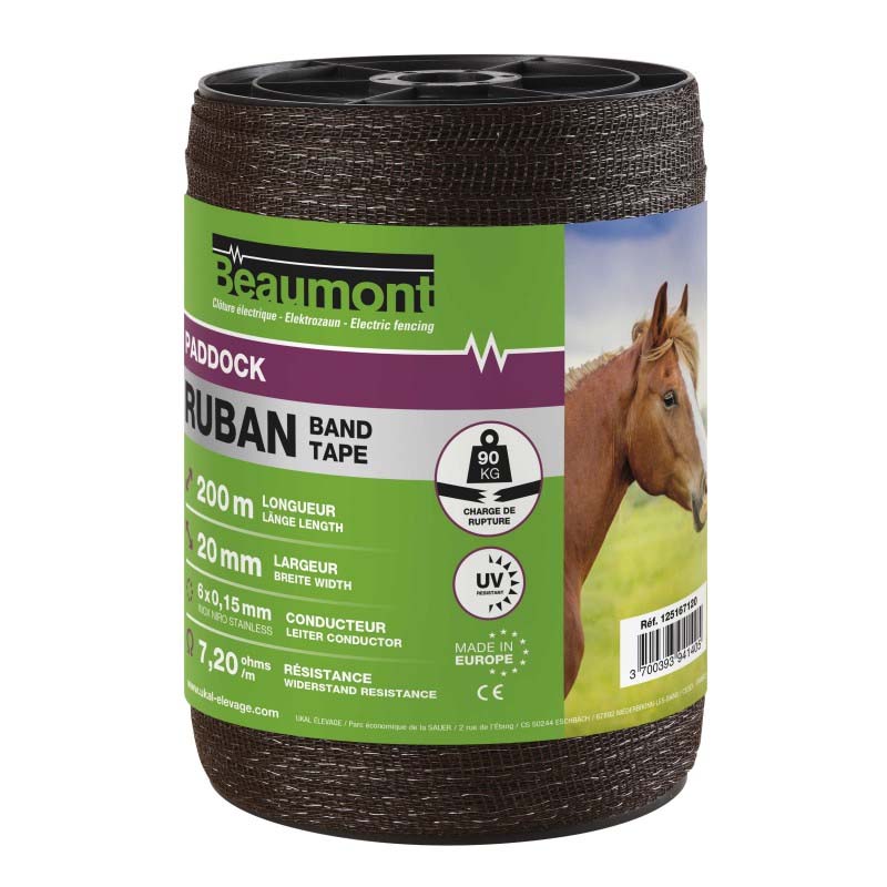 Banda Elettrica 20 mm / 200 mt Beaumont, con conduttori in acciaio