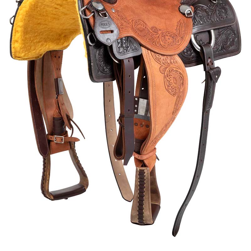 Sella Western Cow Horse Pool’s da lavoro e roping con flower tooling - 4914
