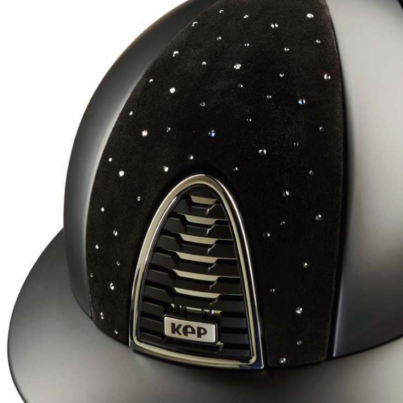 Casco equitazione kep italia cromo 2.0 textile con suede e swarovski - collezione goccia - 3434