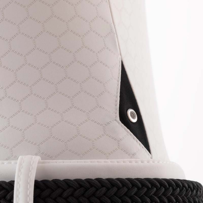 Polo bianca da Gara Equiline da donna con trafori geometrici CUADRO - 9206