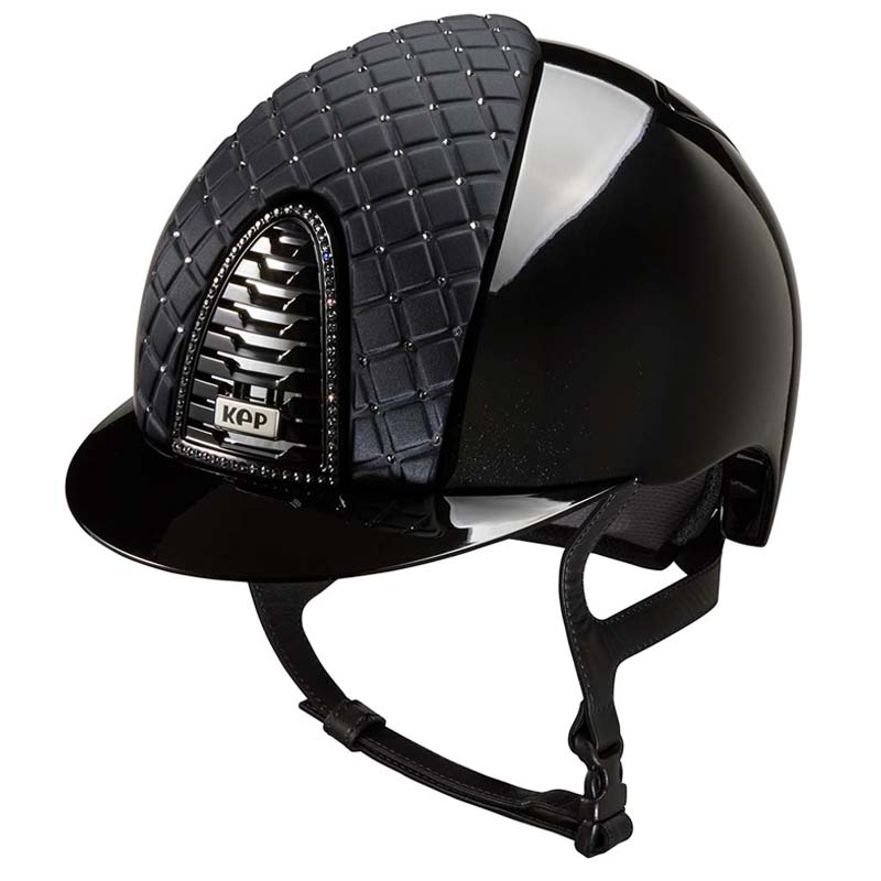 Casco equitazione kep italia cromo 2.0 polish con raso e swarovski - coll. milano cross - 3432