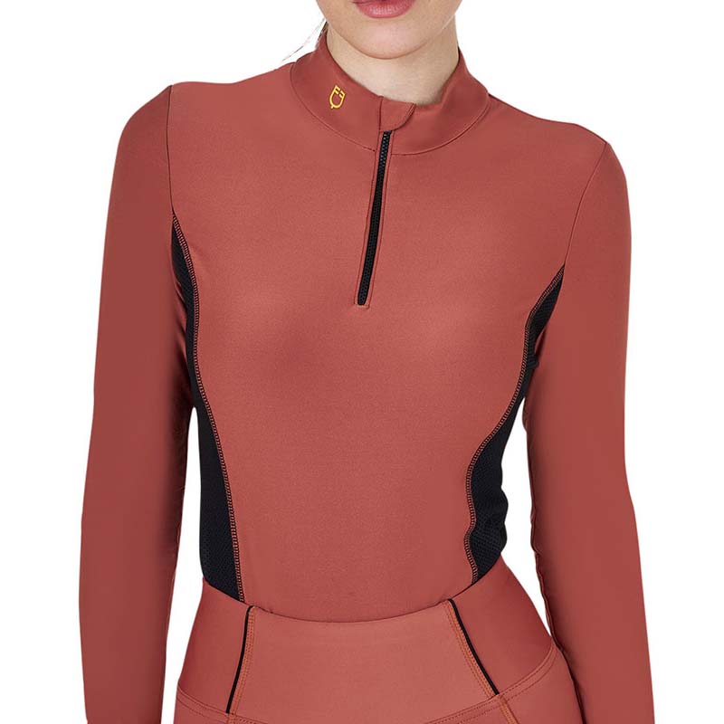 Polo da allenamento Equestro da donna slim fit manica lunga - 9734