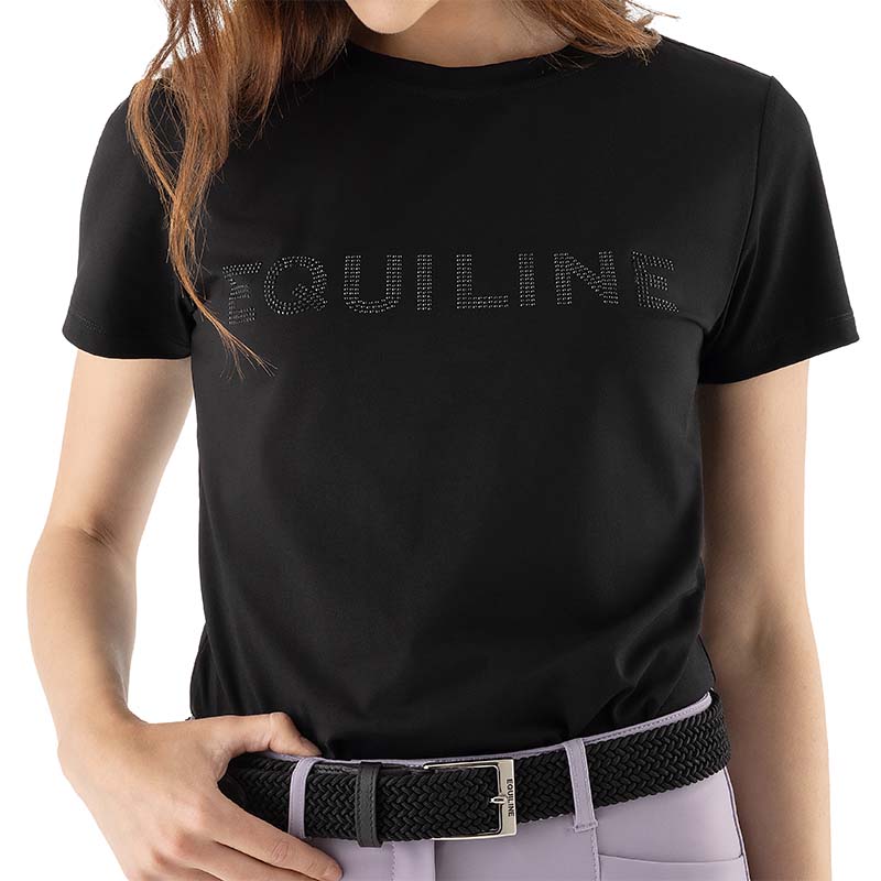 T-shirt in Cotone Donna Equiline logo con Strass GLESS - 9278
