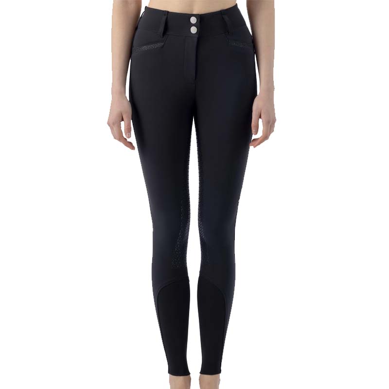 Pantaloni equiline da donna crystalef con full grip e glitter a vita alta - 3819