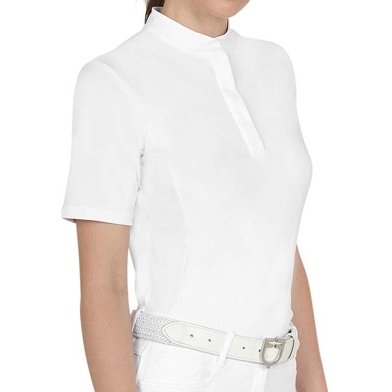 Polo estiva da Concorso Donna Equestro a manica corta, bottoni nascosti