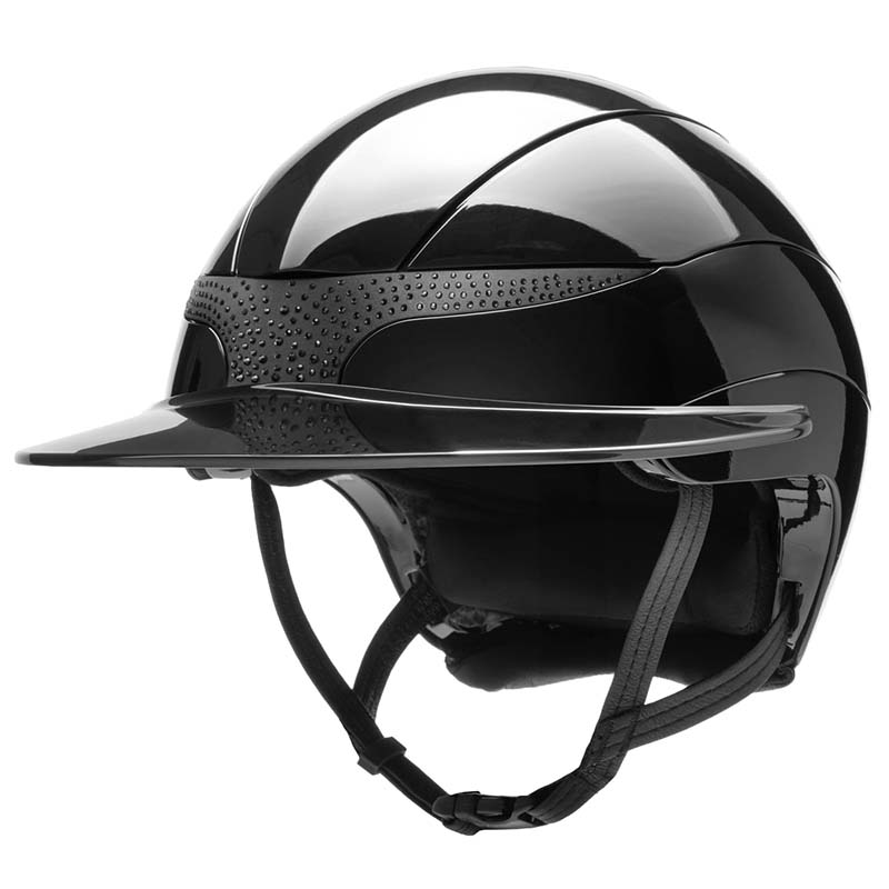 Casco equitazione equiline xanto con frontino cristalli - visiera larga