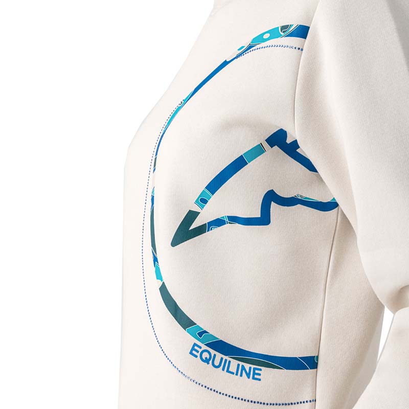 Felpa girocollo Equiline mod. Ezzy in Pile con logo Color - 9207
