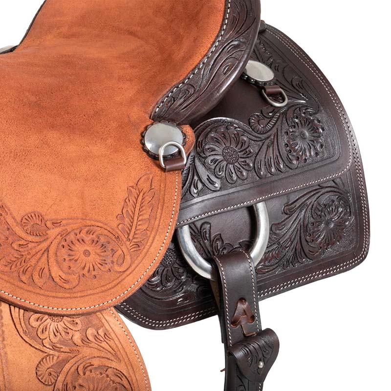 Sella Western Cow Horse Pool’s da lavoro e roping con flower tooling - 4914