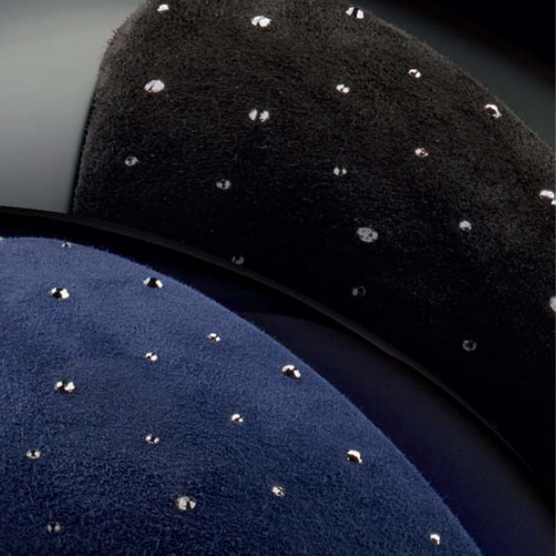 Casco equitazione kep italia cromo 2.0 textile con suede e swarovski - collezione goccia - 3434