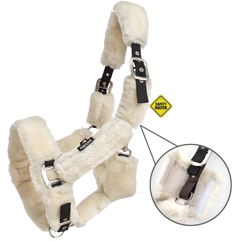 Cavezza in nylon Equiline con imbottitura in agnellino ecologico TERRIS - 0302