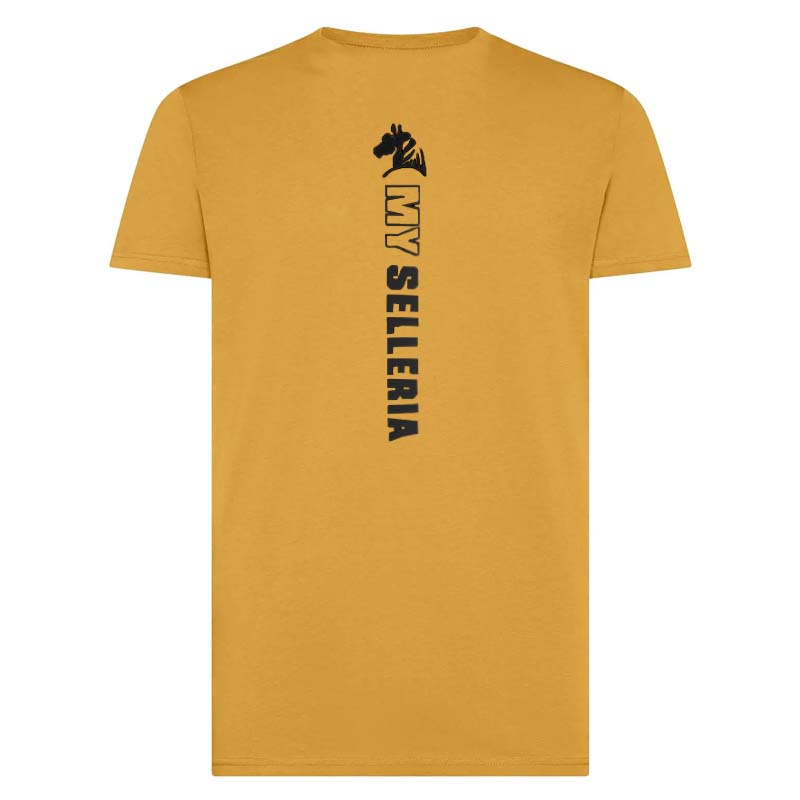T-Shirt Equitazione Uomo STABLE FORCE - Mustard Edition con stampa nera - 9400