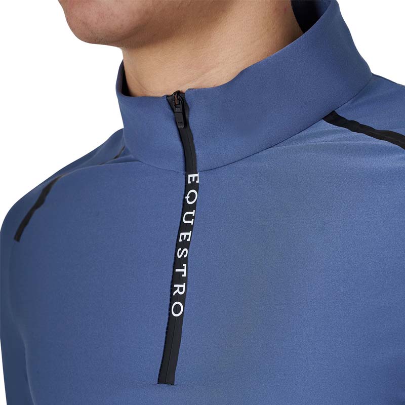 Polo da allenamento Equestro uomo manica lunga con zip - 9879
