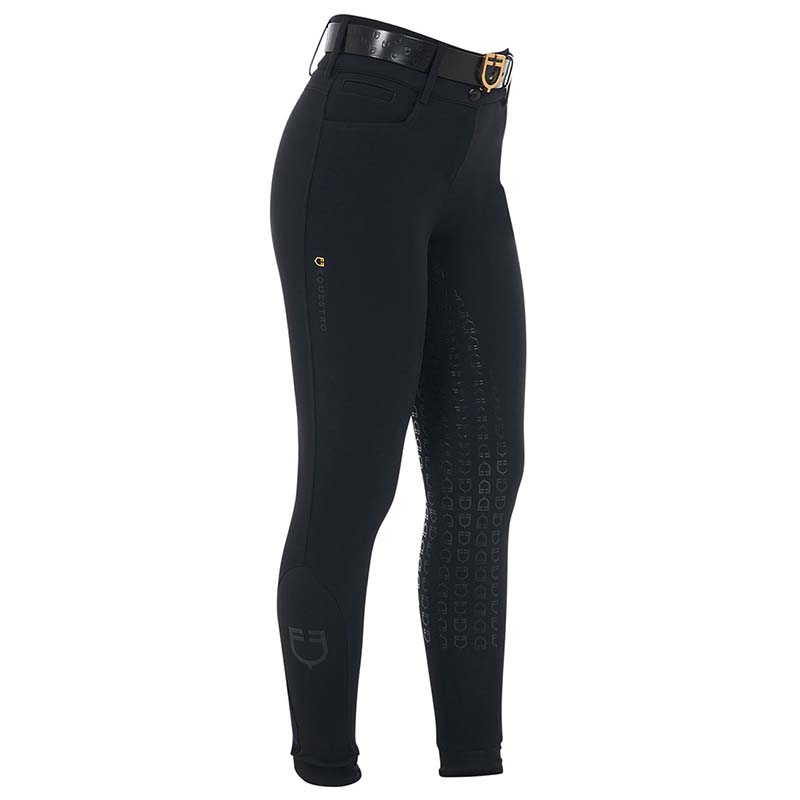 Pantaloni Equitazione Donna Equestro Full Grip a Vita Alta con Bottoni - 3405