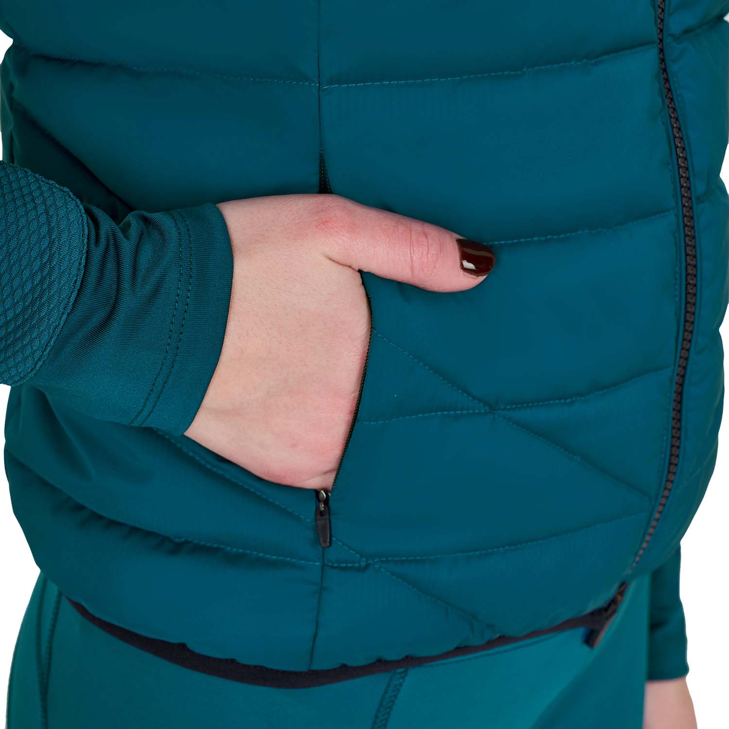 Gilet Imbottito da donna Equestro con bordi e zip a contrasto - 9864