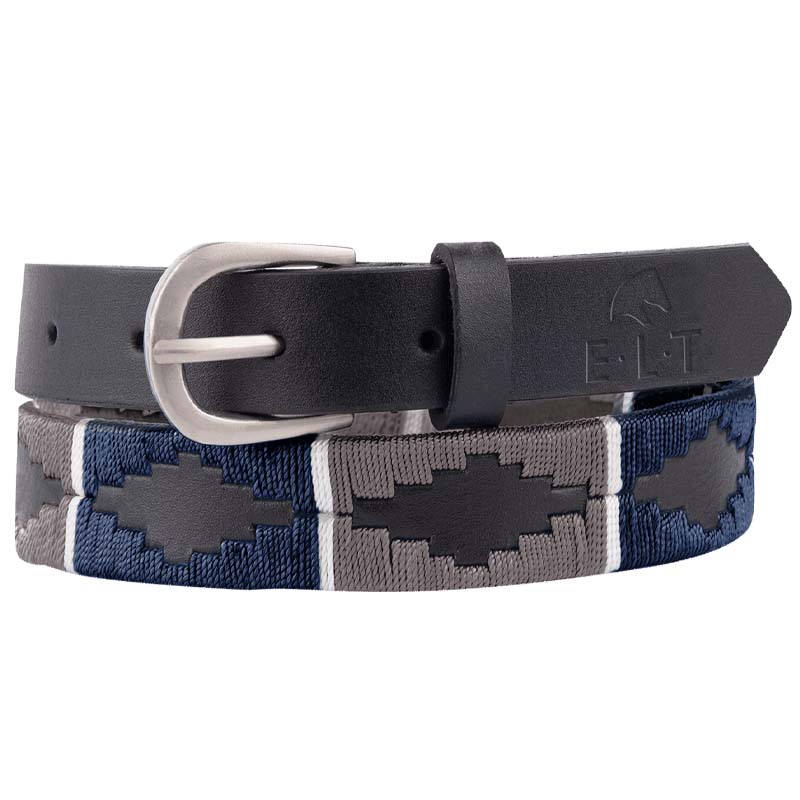 Cintura in pelle con Inserto tessuto stile Navajo - 3908