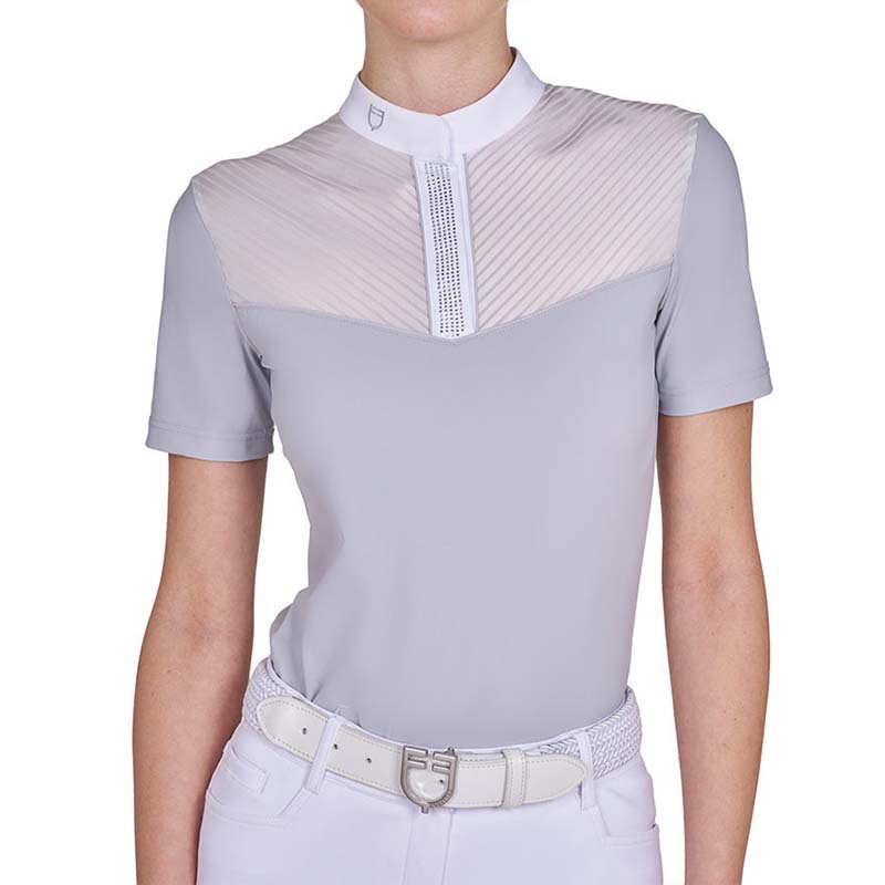 Polo da Concorso Donna Equestro effetto Seta con Strass - 9067