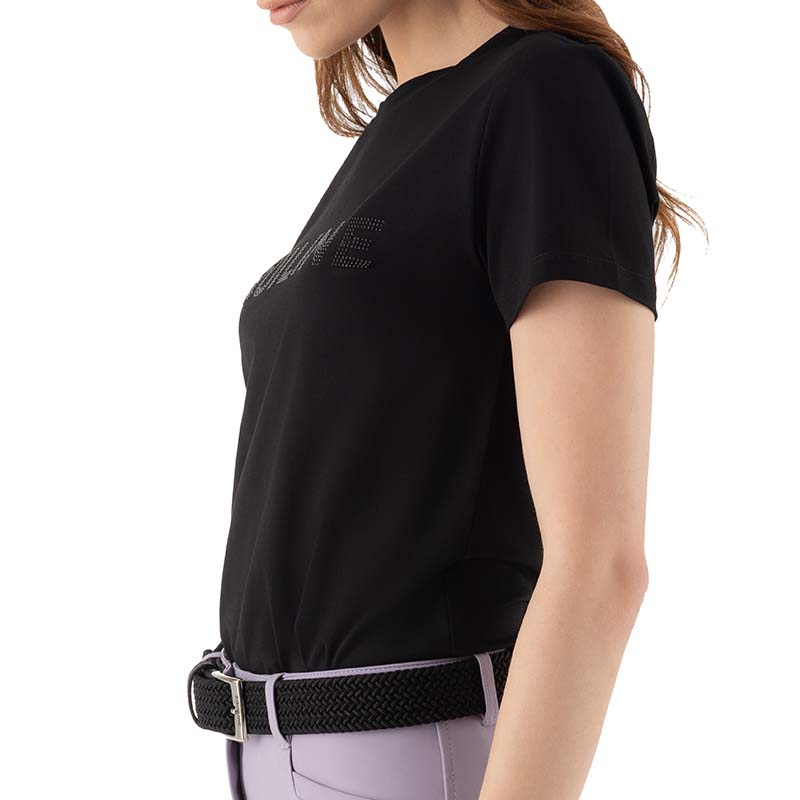T-shirt in Cotone Donna Equiline logo con Strass GLESS - 9278