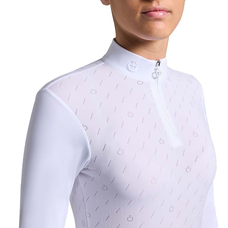 Polo da concorso Cavalleria Toscana da Ragazza logo All-over, maniche lunghe - 9635