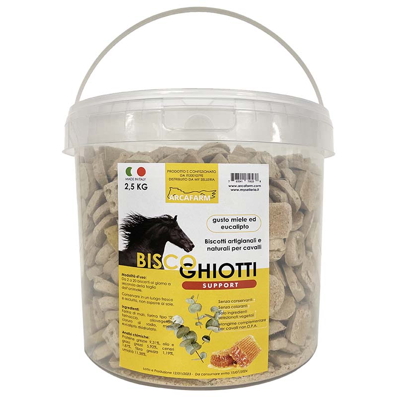 Biscotti Funzionali e artigianali da forno per cavalli BISCOGHIOTTI 2.5 kg Linea Support - vari gusti - 1244