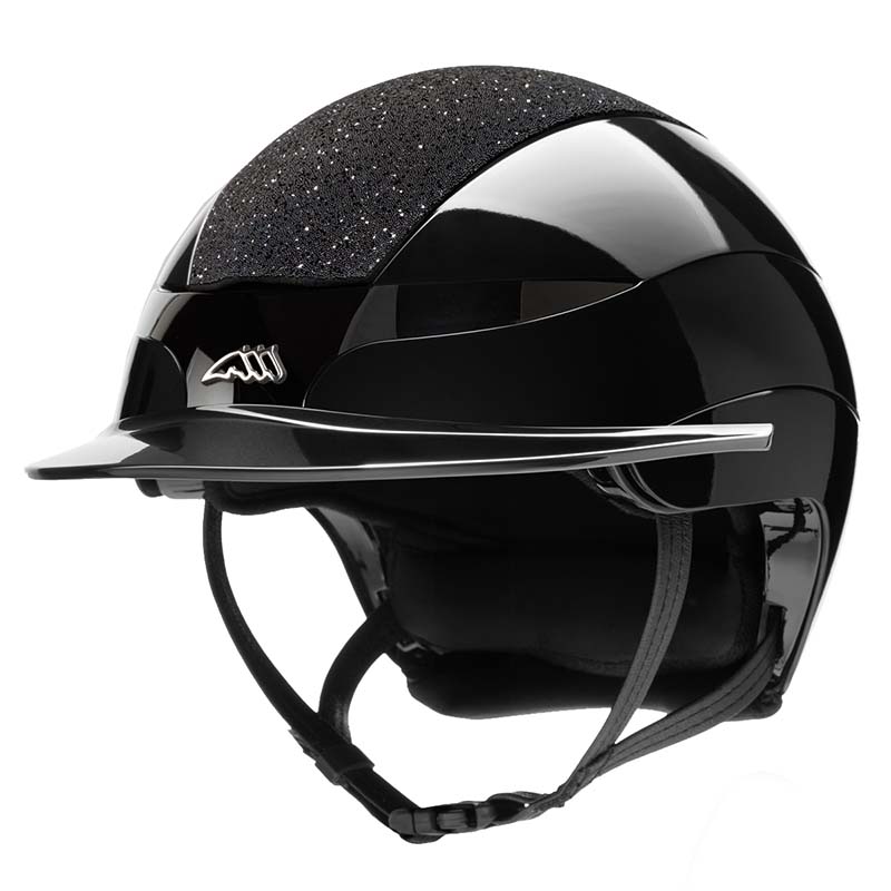 Casco equitazione Equiline XANTO con placca Swarovski e Logo - visiera standard - 3241