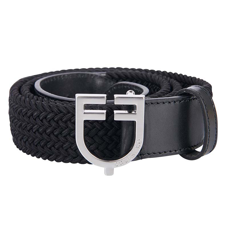 Cintura elasticizzata Equestro Unisex in cuoio con Fibbia Logo - 9819