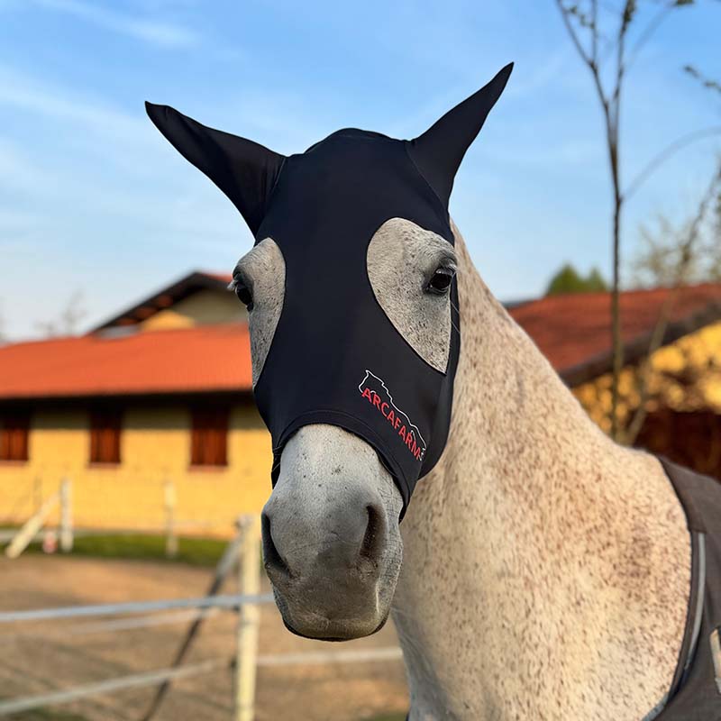 Maschera Antimosche Cavallo in lycra Arcafarm con orecchie - 0579